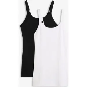 bonprix Longtop mit reiner Bio-Baumwolle (2er Pack)weiß 36Damen