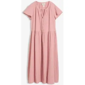 bonprix Baumwoll-Midikleid aus weichem Musselinrosa 38Damen