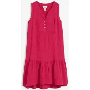 bonprix Baumwoll-Midikleid aus luftigem Musselinpink 40Damen