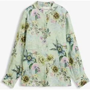 bonprix Volantsbluse aus kühlender Ramie-Qualitätgrün 42Damen