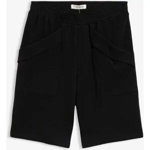 bonprix Jersey-Bermuda aus reiner Bio-Baumwolle in Waffel-Optikschwarz 44Damen