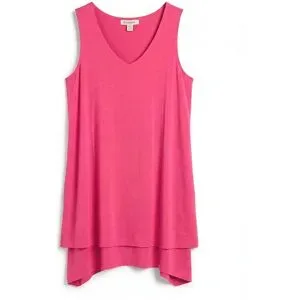 bonprix Doppellagiges Long-Top aus Viskose-Mixpink 48Damen