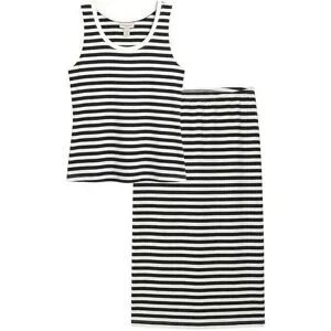 bonprix Top und Rock aus elastischem Baumwoll-Mix (2-tlg.Set)weiß 48Damen