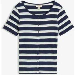 bonprix Ripp-Shirt aus Bio-Baumwolleblau 44Damen