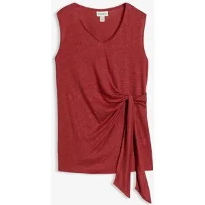bonprix Wickelshirttop aus reinem Leinenrot 48Damen