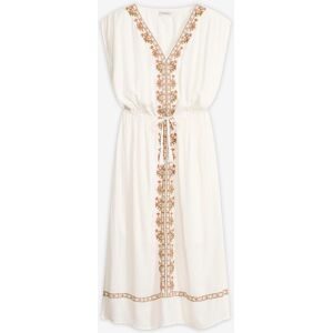 bonprix Boho-Midikleid aus fließender Viskoseweiß 50Damen