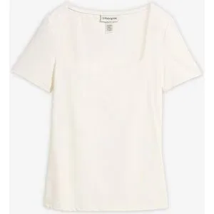 bonprix Shirt mit Karree-Ausschnittweiß 48Damen