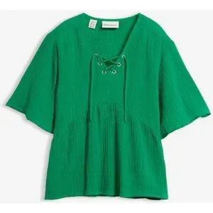bonprix Blusenshirt aus luftigem Musselingrün 46Damen