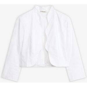 bonprix Boleroblazer elegante Wellenkante, aus Baumwolle und Elasthan, Slim fit