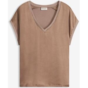 bonprix Blusenshirt Oversize Passform, Kurzarm, Vorderteil aus Satin