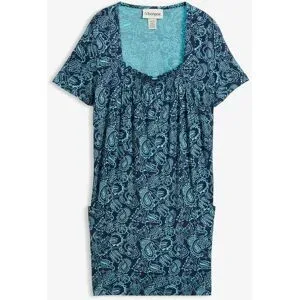 bonprix Tunikashirt mit gerafftem Ausschnitt, in A-Linie, Kurzarm-Design