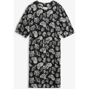 bonprix Blusenkleid mit Leinenanteilschwarz 36Damen