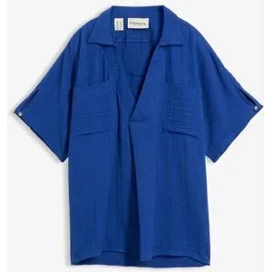 bonprix Tunikabluse aus softem Musselinblau 46Damen