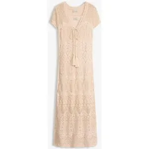 bonprix Strickkleid mit Ajour-Musterbeige 44Damen