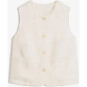 bonprix Weste mit Rundhalsausschnittbeige 46Damen
