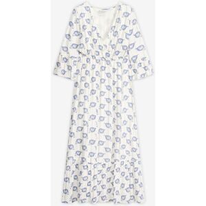 bonprix Maxikleid aus strukturierter Viskose mit Glitzereffektweiß 38Damen