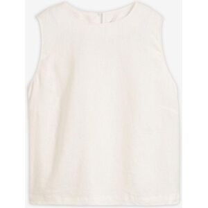 bonprix Kurzes Top aus reinem Leinenweiß 50Damen