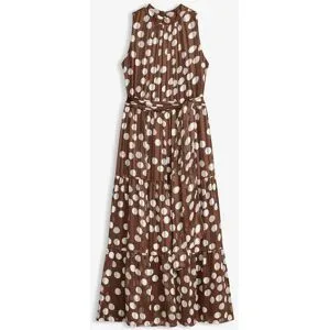 bonprix Chiffonkleid mit Glitzerbraun 54Damen
