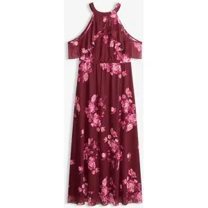 bonprix Maxikleid aus Meshrot 36Damen