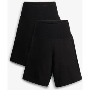 bonprix Leichte Jersey-Shorts für die Schwangerschaft und danach (2er Pack)schwarz 48Damen