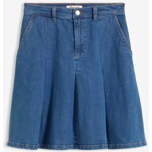 bonprix Jeansrock Mid Waist, Faltenblau 52Damen