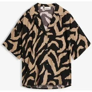 bonprix Oversize Kurzarmbluse aus softem Viskose-Mixschwarz 36Damen