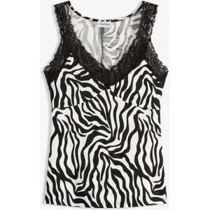 bonprix Top mit Spitzenhäkeleinsatzweiß 48Damen
