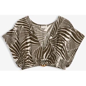 bonprix Kurze Strandbluse aus strukturiertem Crinklegrün 42Damen