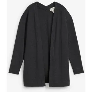 bonprix Long-Sweatjacke aus weichem Baumwoll-Mixgrau 48Damen