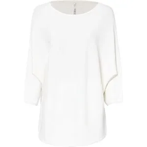 bonprix Oversize-Ripp-Pullover aus Viskose-Mixweiß 32Damen