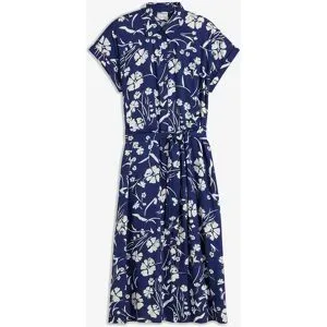 bonprix Blusenkleid feminin geschnitten, mit Hemdblusenkragen, Kurzarm, mit Bindeband