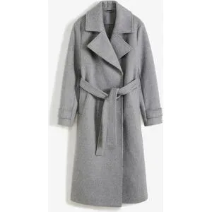 bonprix Mantel in Wolloptikgrau 34Damen