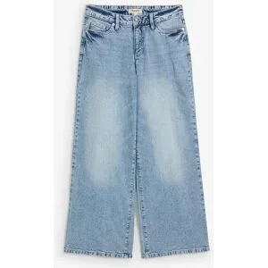 bonprix Wide-Leg-Jeans, Mid Waist, Low Stretchblau 48Damen