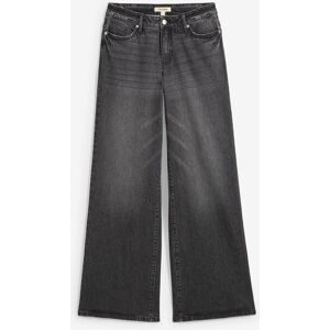 bonprix Wide-Leg-Jeans, Mid Waist, Low Stretchschwarz 46Damen