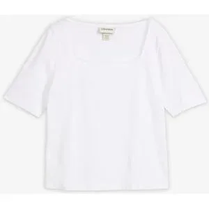 bonprix T-Shirt aus schwerer Bio-Baumwolleweiß 56Damen