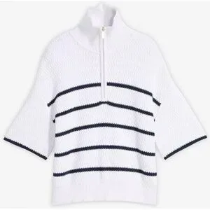 bonprix Troyer mit Baumwoll-Anteilweiß 48Damen