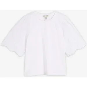 bonprix Shirt mit Lochstickereiweiß 36Damen