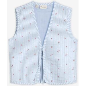 bonprix Steppweste mit floraler Stickereiblau 54Damen
