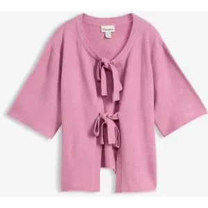 bonprix Feinstrickjacke mit Schleifenrosa 40Damen