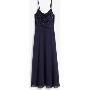 bonprix Trägerkleid mit Paillettenstickereiblau 50Damen