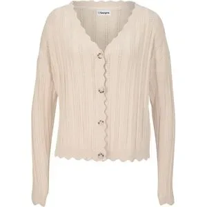 bonprix Kurze Ajour-Strickjackebeige 56Damen