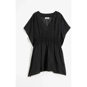 bonprix Longtunika 1 luftiger Webstoff, transparente Optik, tiefer V-Ausschnitt