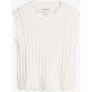 bonprix Stricktop aus reiner Baumwolleweiß 40Damen
