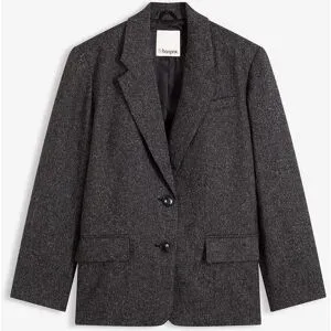 bonprix Oversize-Blazer aus feinem Viskose-Mixgrau 40Damen