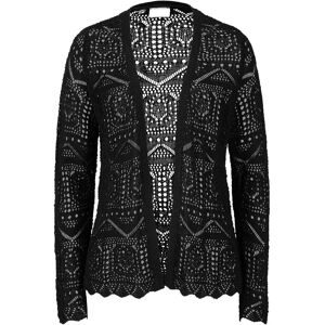 bonprix Ajour-Strickjackeschwarz 52Damen