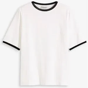 bonprix Shirt mit Spitzenborteweiß 52Damen