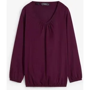 bonprix Langarmshirt mit Gummizug aus reiner Baumwollelila 48Damen