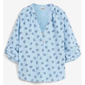bonprix Oversize-Bluse aus luftigem Musselinblau 54Damen