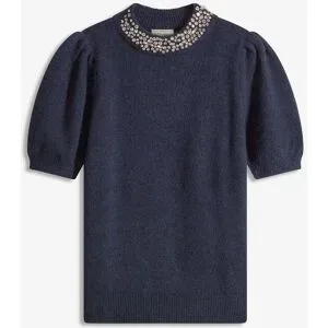 bonprix Pullover mit Strass-Applikationblau 44Damen