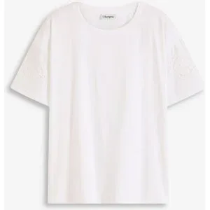bonprix T-Shirt mit Lochstickereiweiß 40Damen